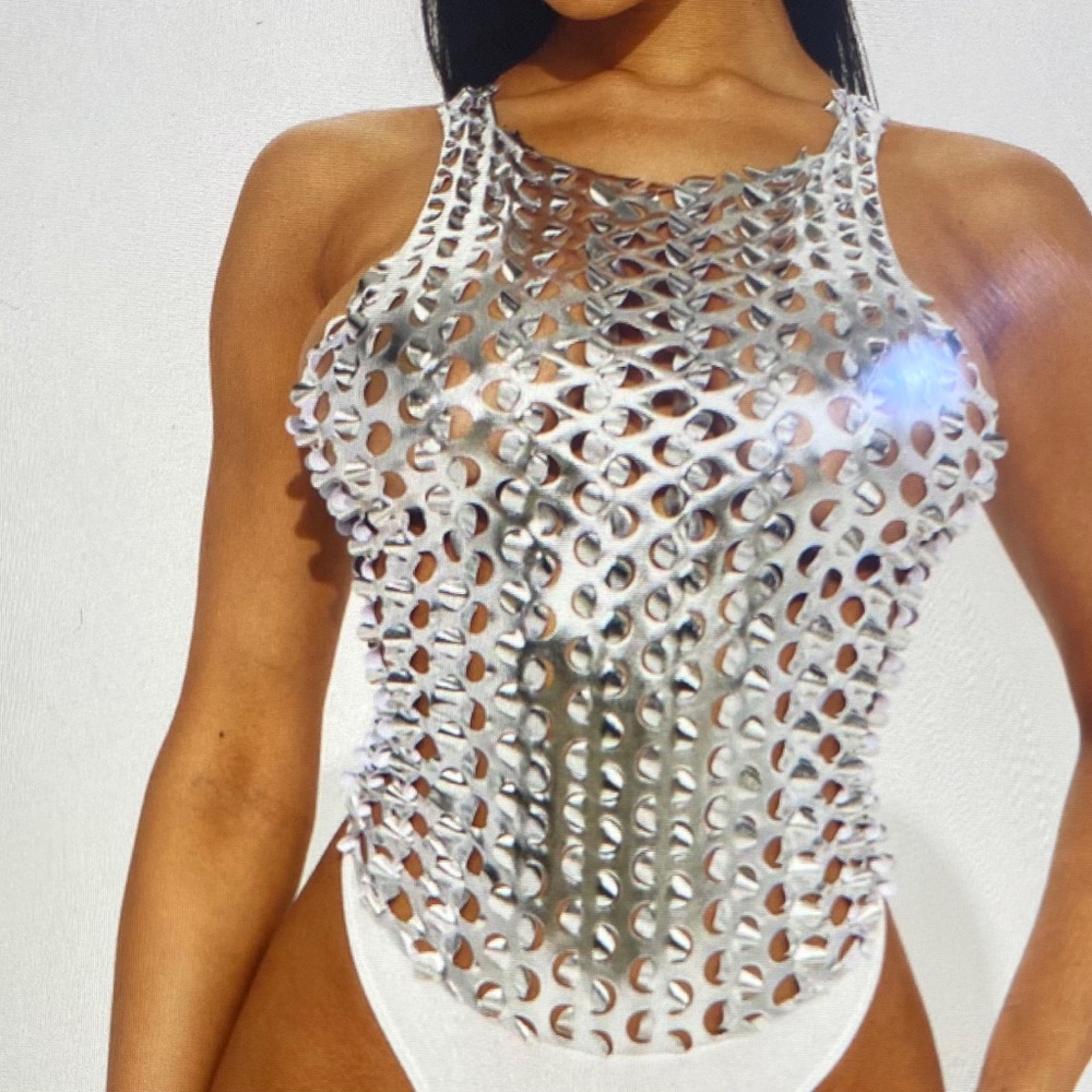 Silver bodysuit